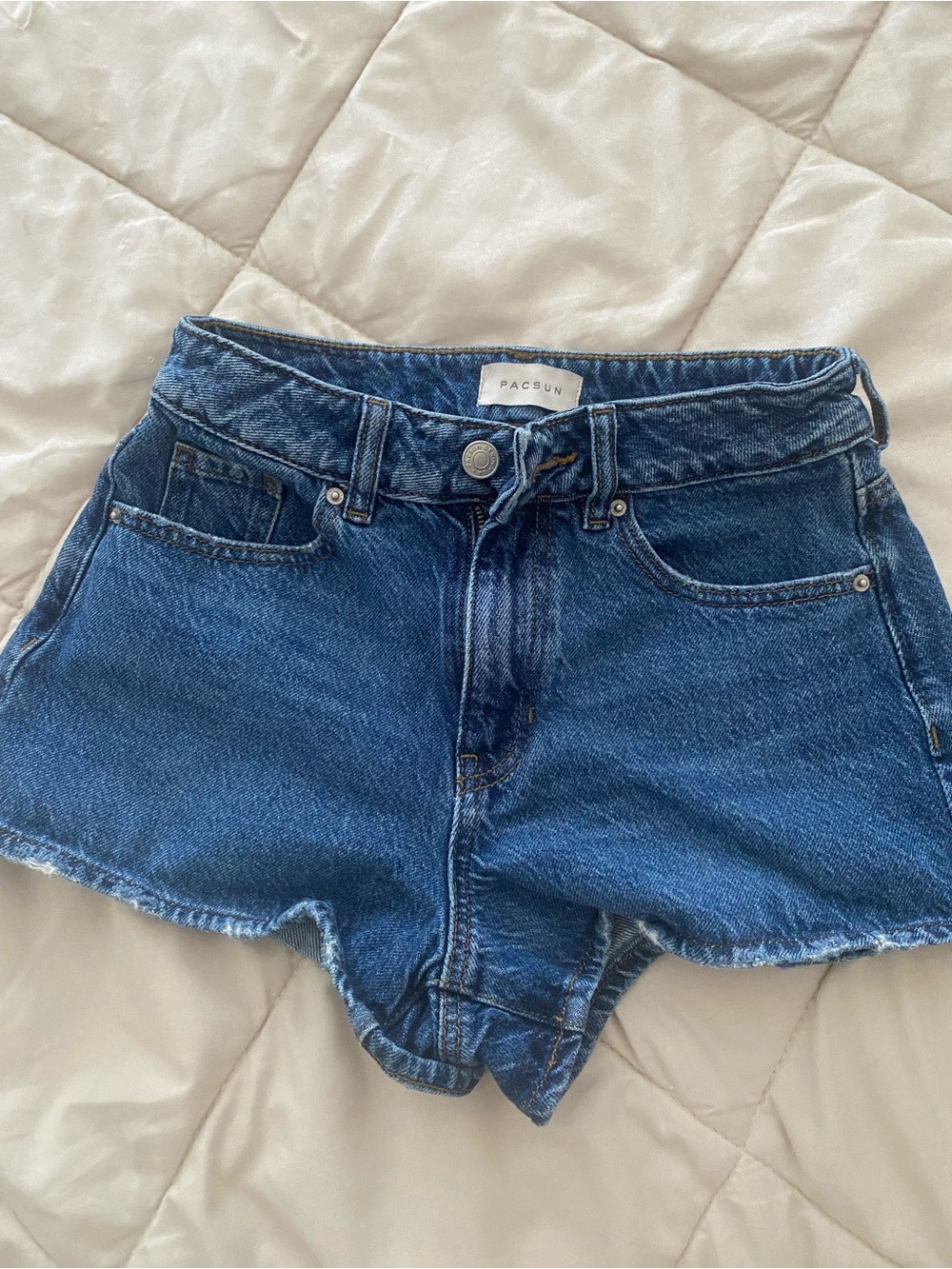 PacSun Women's Mid-Dark Blue Denim Shorts